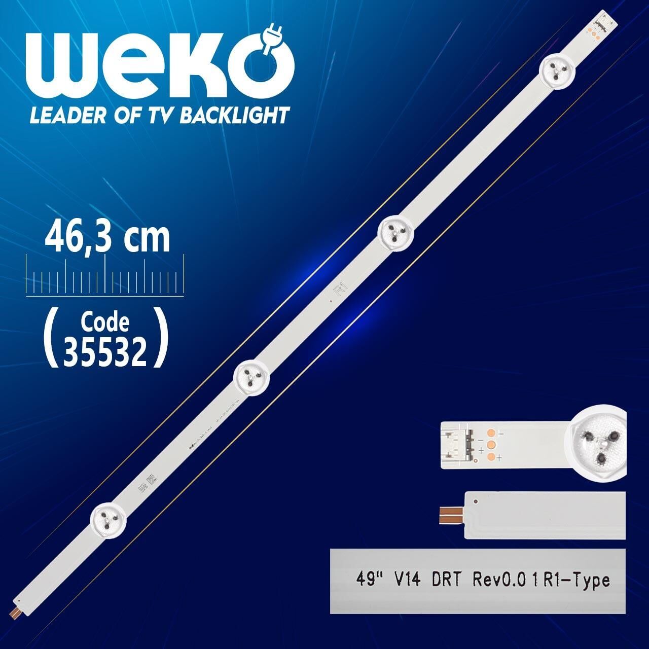 49'' V14 DRT REV0.0 1 R1-TYPE - 46.3 Cm 4 Ledli - WK-1065 Led Tv Bar