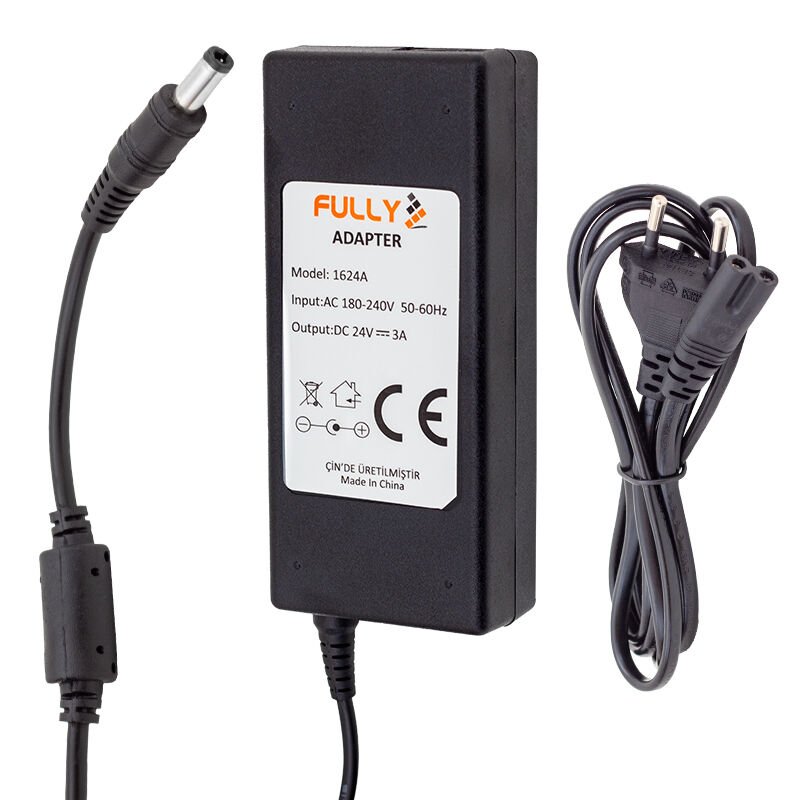 Fully O-1624A 24 Volt 3 Amper Plastik Kasa Masaüstü Adaptör