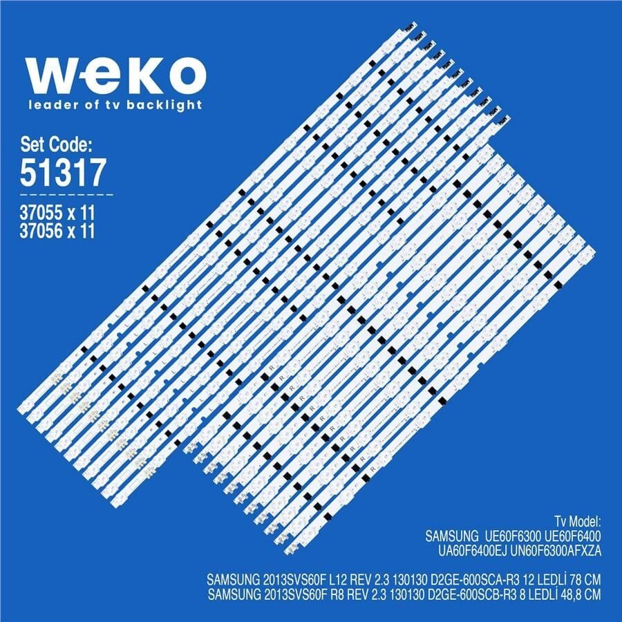 Wkset-6317 37055X11 37056X11 Samsung 2013Svs60f D2ge-600Sc 22 Adet Led Bar