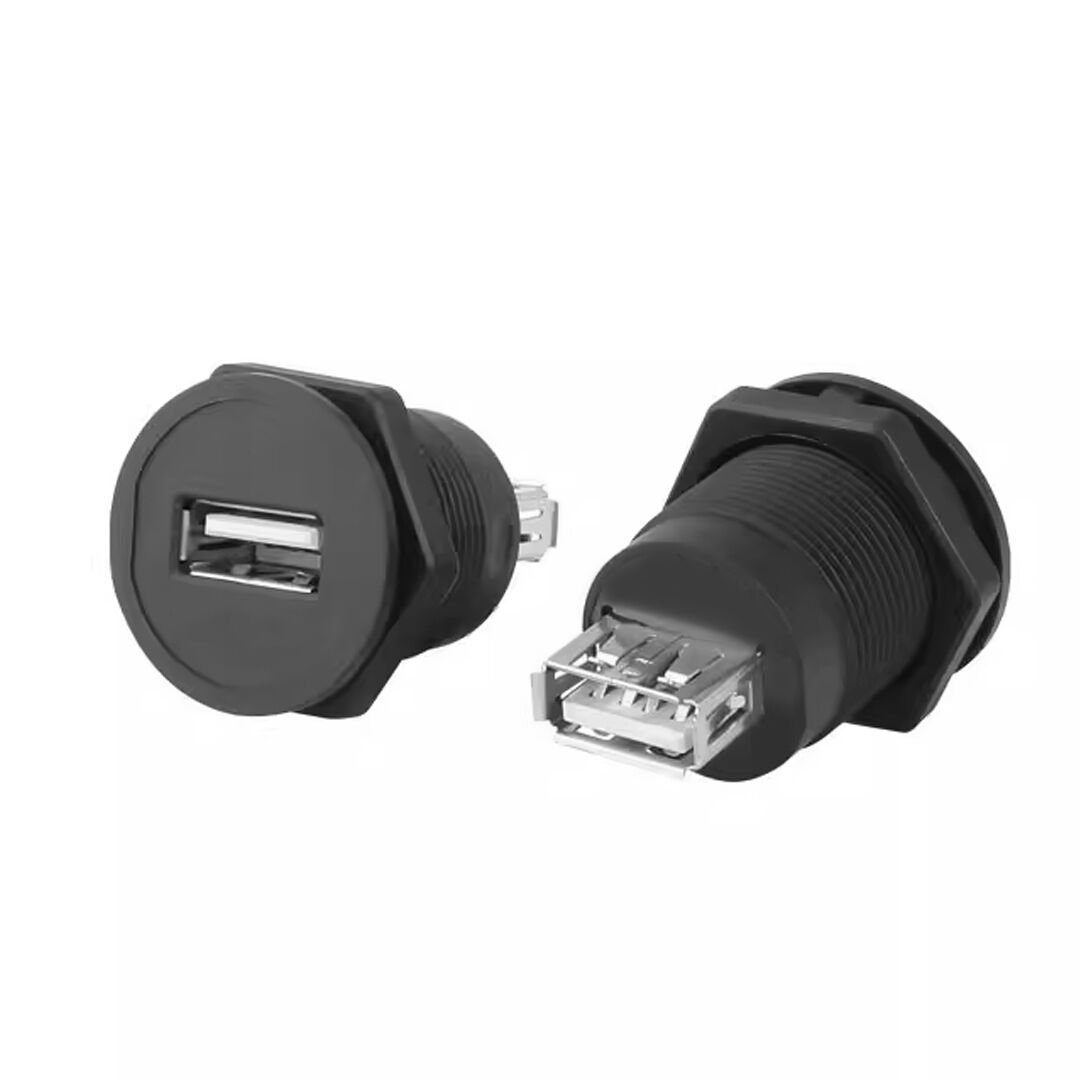 Powermaster USB-01C-BK 22mm Pano Tip Siyah USB-A Dişi Soket