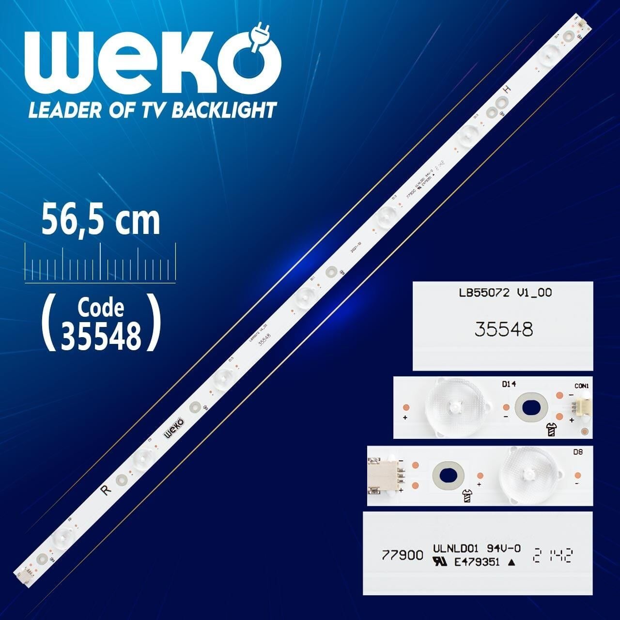 YX-55072010-3B555-0-A-5C1-0994 R - LB-55072 V1_00 -  56.5 CM - 7 LEDLİ - (WK-432)  Tv Led Bar