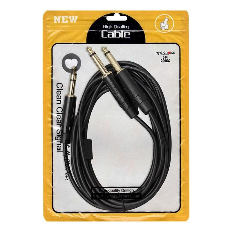 Magicvoice LD390B 2x 6.3 mm Mono Erkek - 6.3 mm Stereo Erkek 3 Metre Kablo