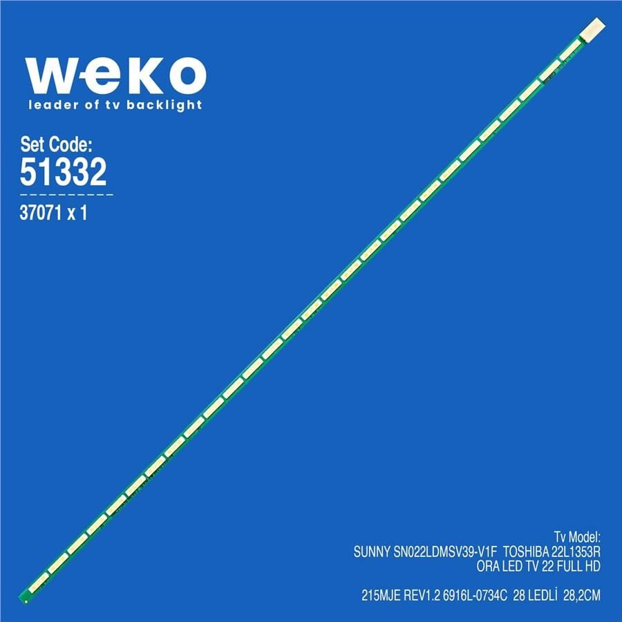 Wkset-6332 37071X1 215Mje Rev1.2 6916L-0734C 1 Adet Led Bar (28Led)
