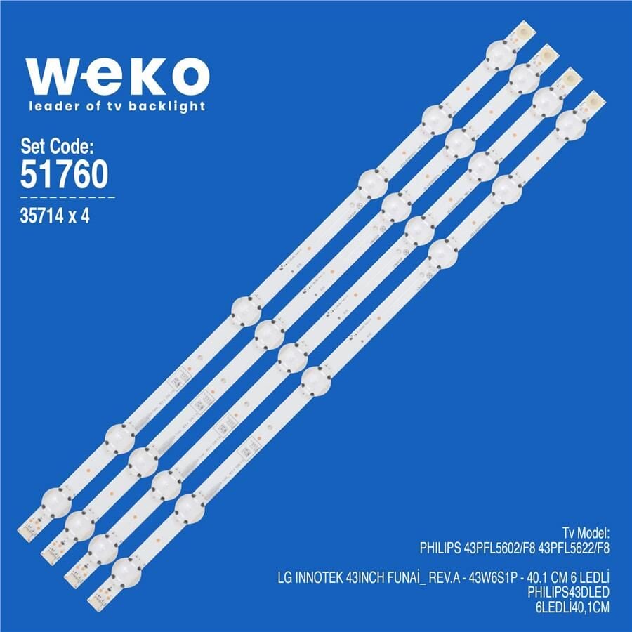 Wkset-6760 35714X4 Lg Innotek 43Inch Funai_ Rev.A  4 Adet Led Bar