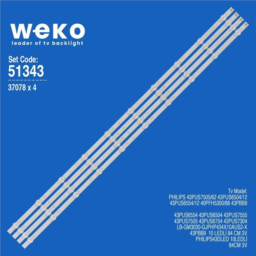 Wkset-6343 37078X4 Lb-Gm3030-Gjphp434x10aus2-X 4 Adet Led Bar