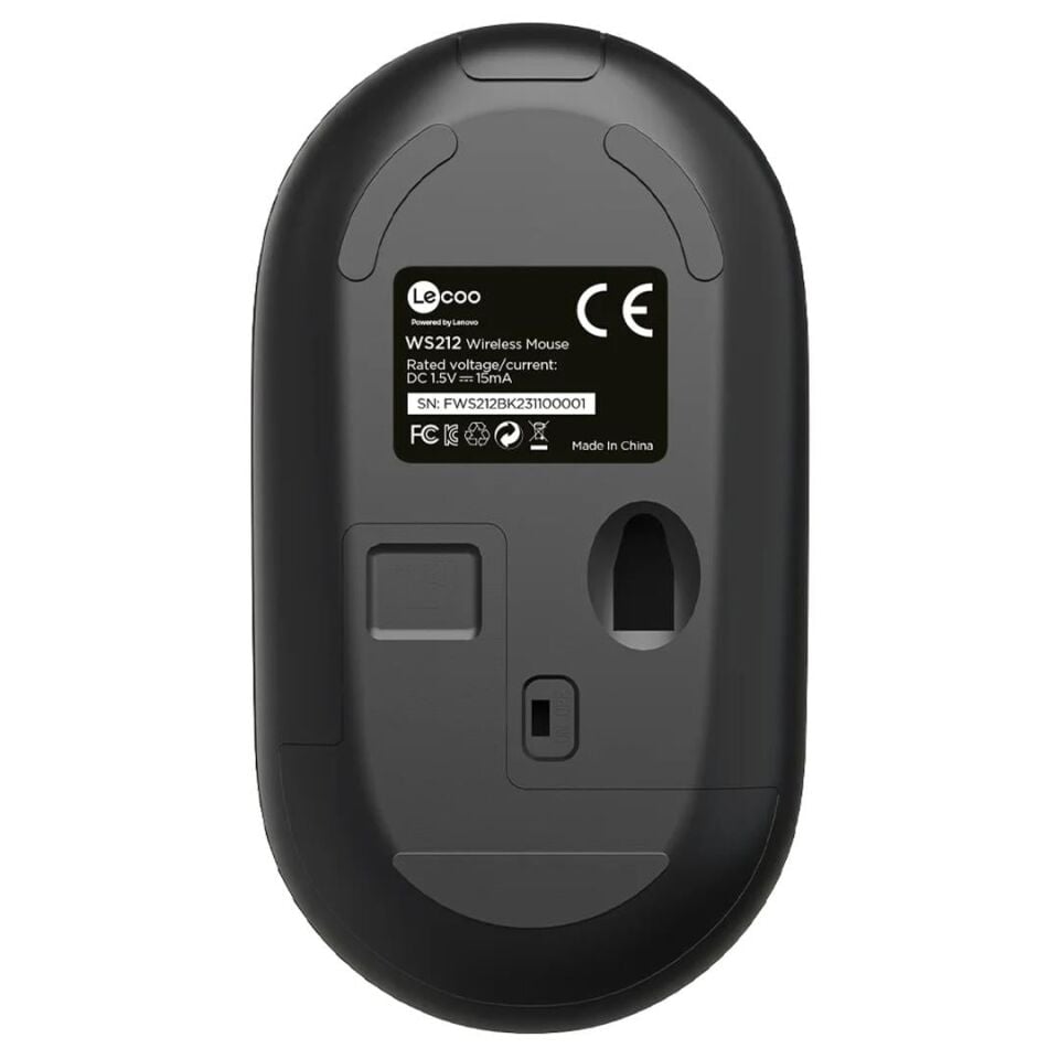 Lenovo Lecoo WS212 1600 DPI 4 Tuşlu Kablosuz Siyah Optik Mouse