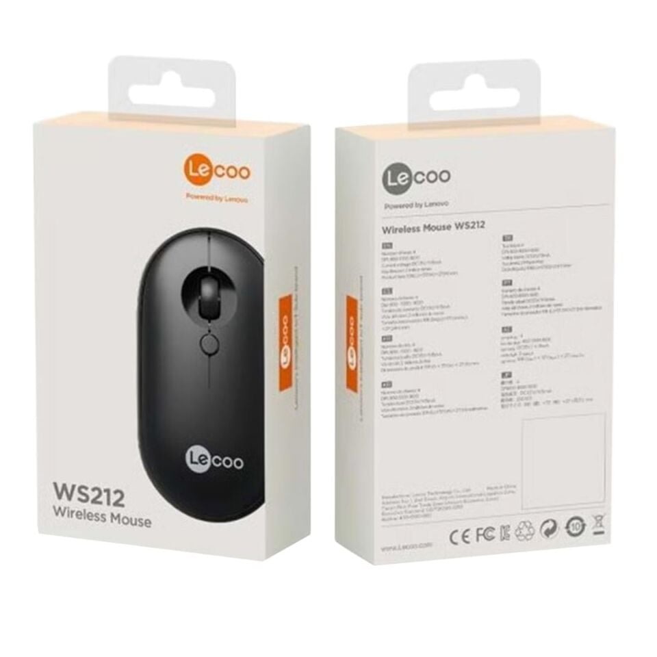 Lenovo Lecoo WS212 1600 DPI 4 Tuşlu Kablosuz Siyah Optik Mouse
