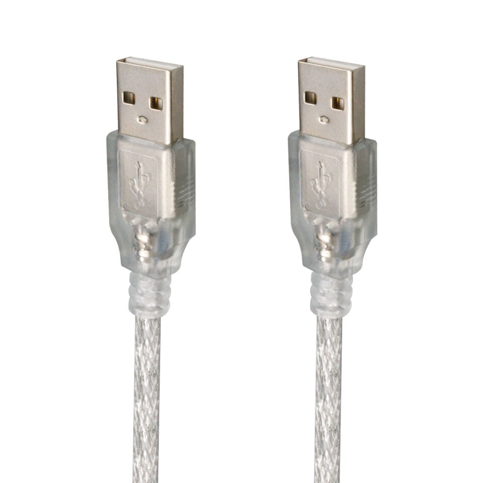 Powermaster 3 Metre Usb Erkek-Erkek Şeffaf Kablo