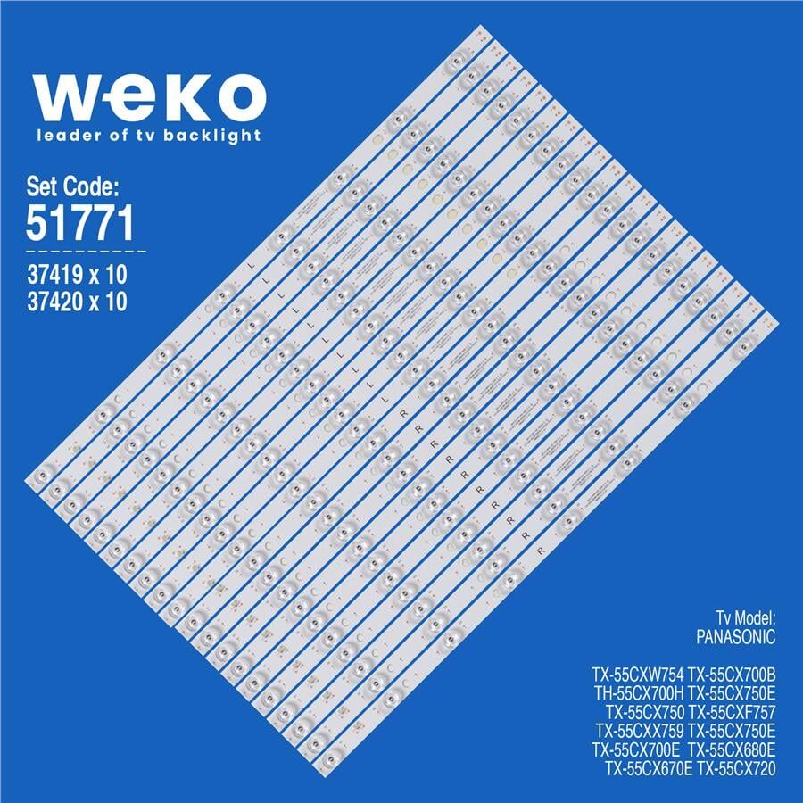 Wkset-6771 37419X10 37420X10 Tb5507u V0_01/Tb5507u V1_01 20 Adet Led Bar