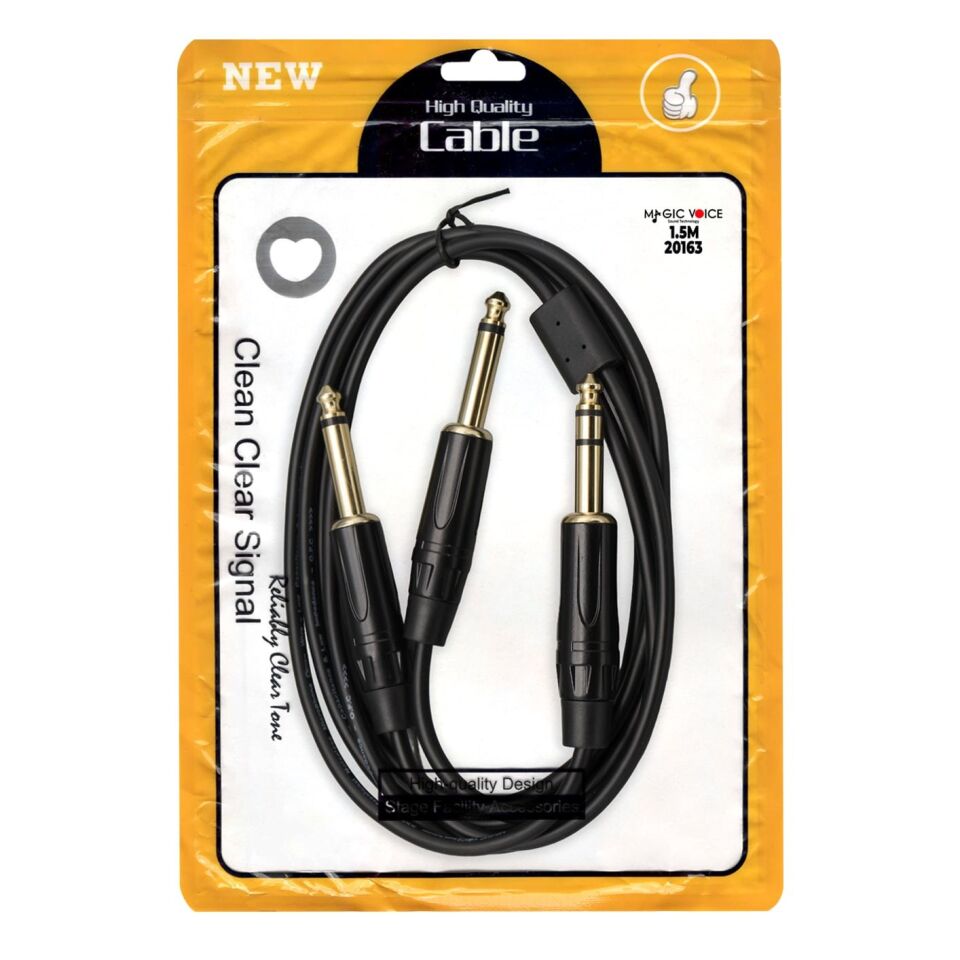 Magicvoice LD390B 2x 6.3 Mm Mono Erkek - 6.3 Mm Stereo Erkek 1.5 Metre Kablo