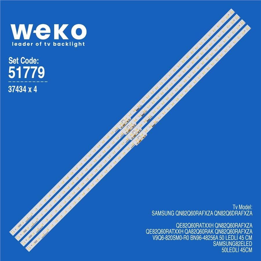 Wkset-6779 37434X4 V9Q6-820Sm0-R0 Bn96-48256A 4 Adet Led Bar (Blue) (50Led)