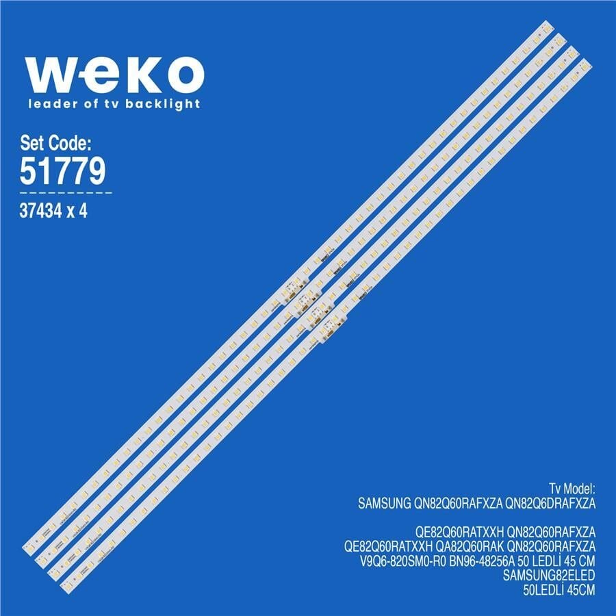 Wkset-6779 37434X4 V9Q6-820Sm0-R0 Bn96-48256A 4 Adet Led Bar (Blue) (50Led)