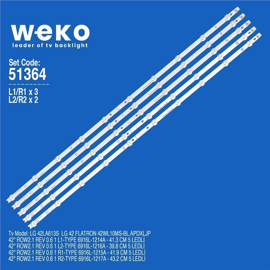 Wkset-6364 35756X3 35757X3 35758X2 35759X2 42 Row2.1 Rev 0.6 1 82,5 Cm Birleştirilmiş Led Kodu 5 Adet Led Bar