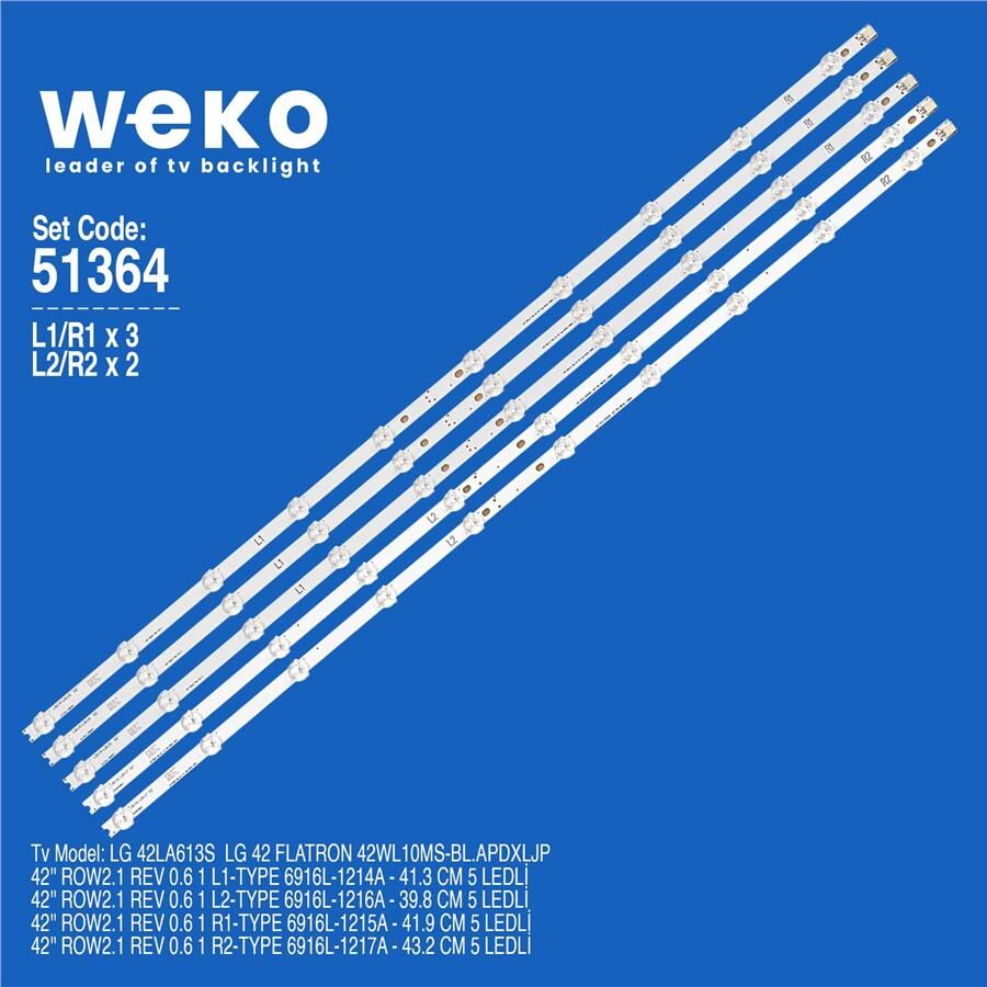 Wkset-6364 35756X3 35757X3 35758X2 35759X2 42 Row2.1 Rev 0.6 1 82,5 Cm Birleştirilmiş Led Kodu 5 Adet Led Bar
