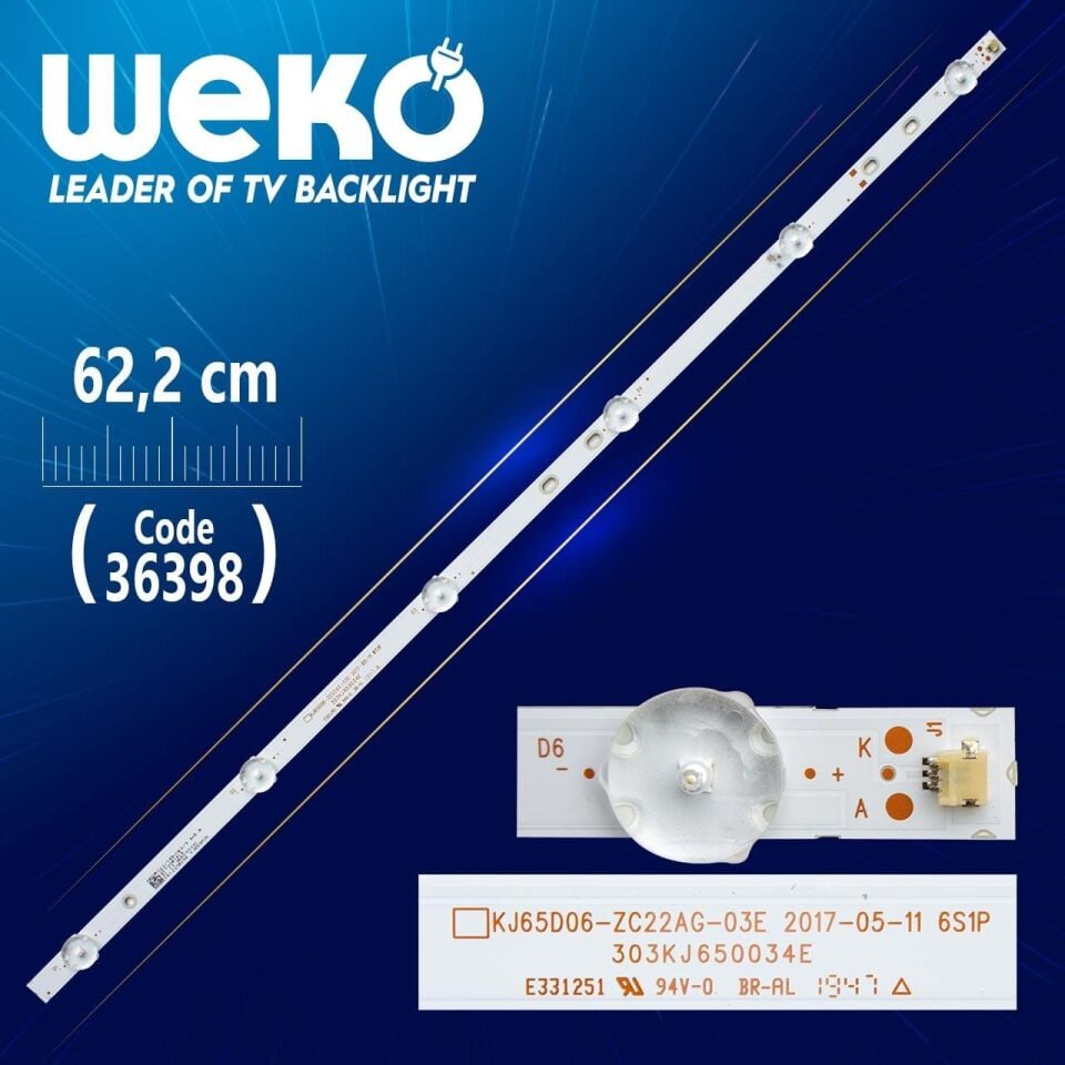 KJ65D06-ZC22AG-03E 6S1P 303KJ650034E 6 Ledli 62.2 Cm Tv Led Bar