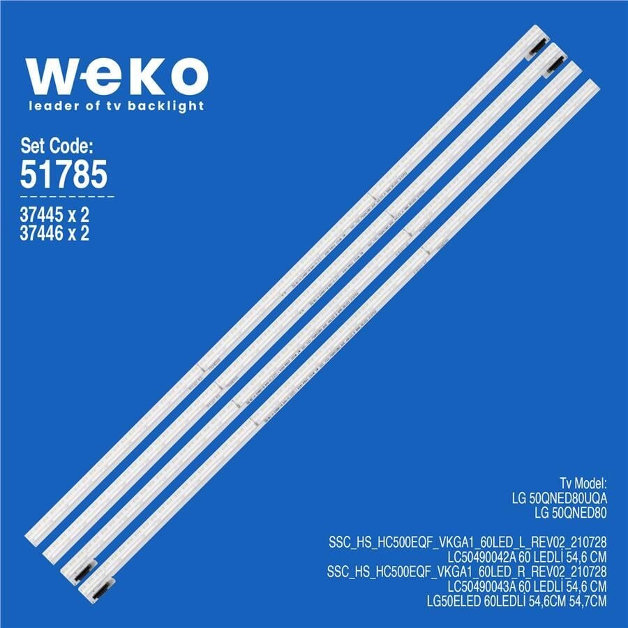 Wkset-6785 37445X2 37446X2 Ssc_Y22_75Qned80_Boe_66Led_A/B 4 Adet Led Bar (66Led) Blue