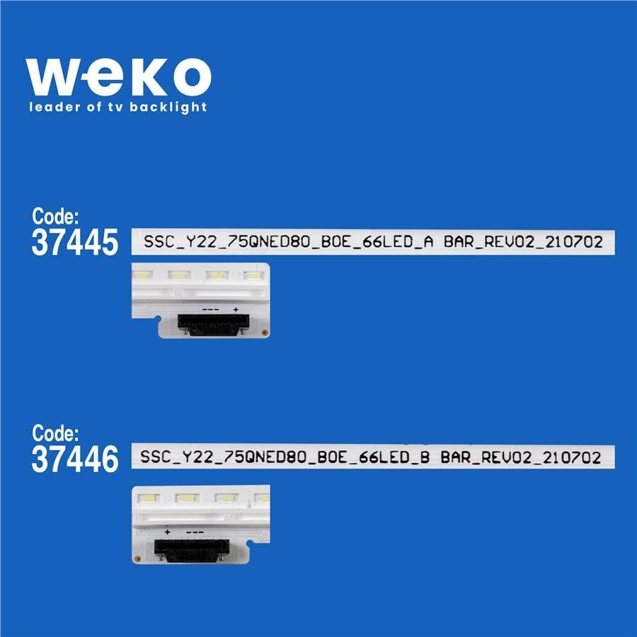 Wkset-6785 37445X2 37446X2 Ssc_Y22_75Qned80_Boe_66Led_A/B 4 Adet Led Bar (66Led) Blue