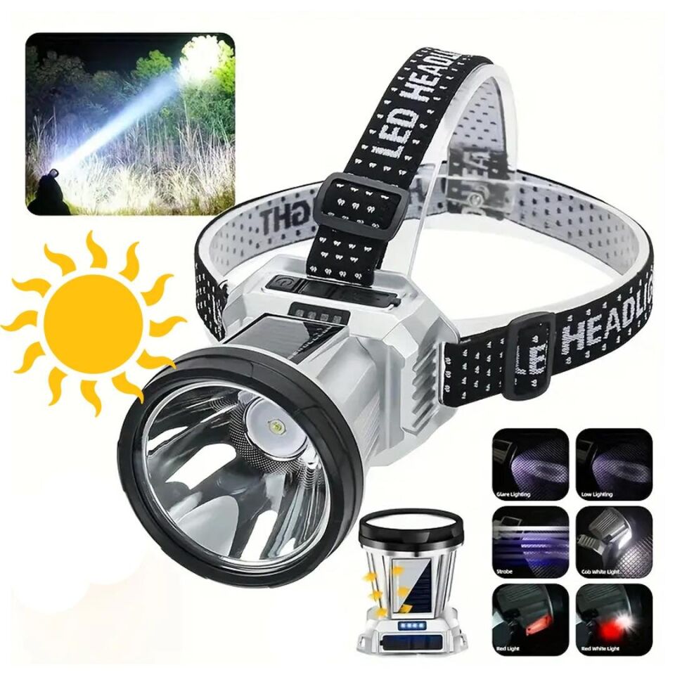 Powermaster PM-26721 Solar Panelli Ledli Kafa Lambası Feneri