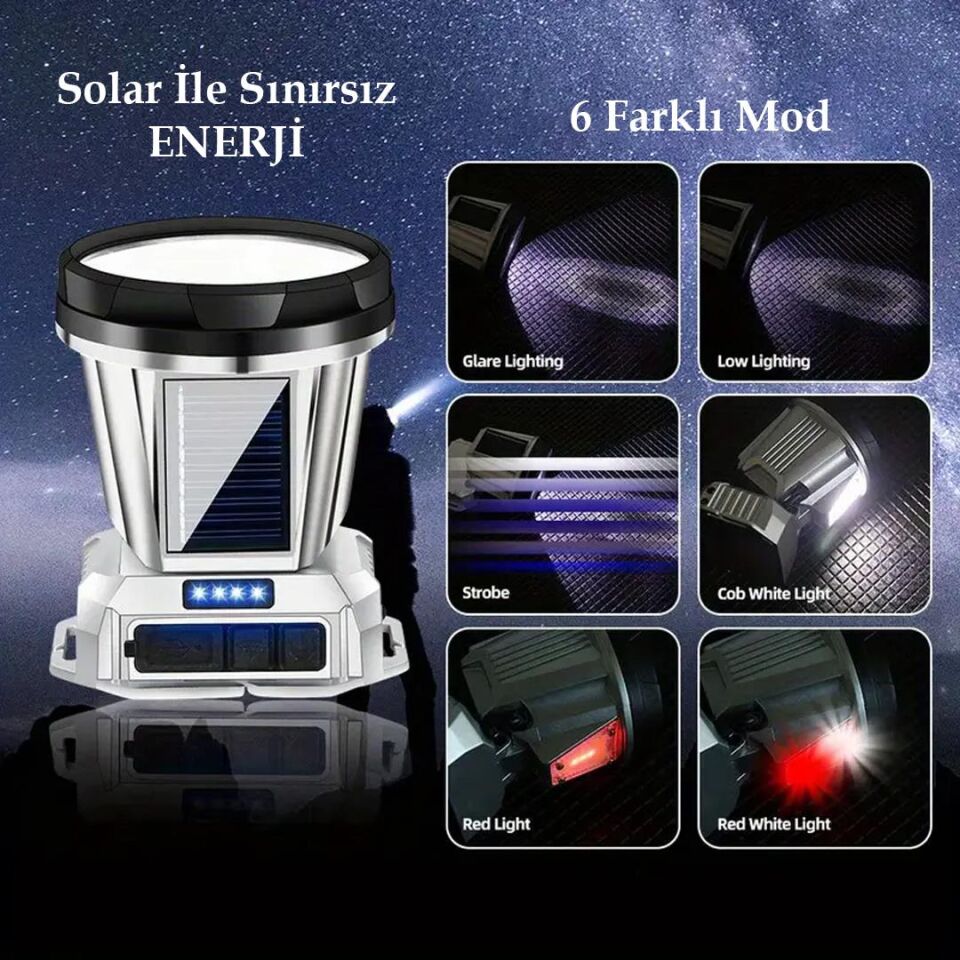 Powermaster PM-26721 Solar Panelli Ledli Kafa Lambası Feneri