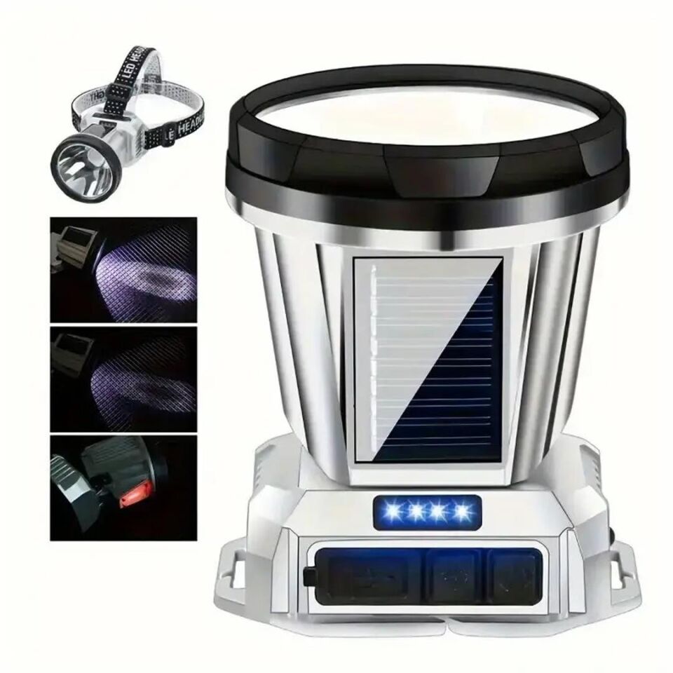 Powermaster PM-26721 Solar Panelli Ledli Kafa Lambası Feneri