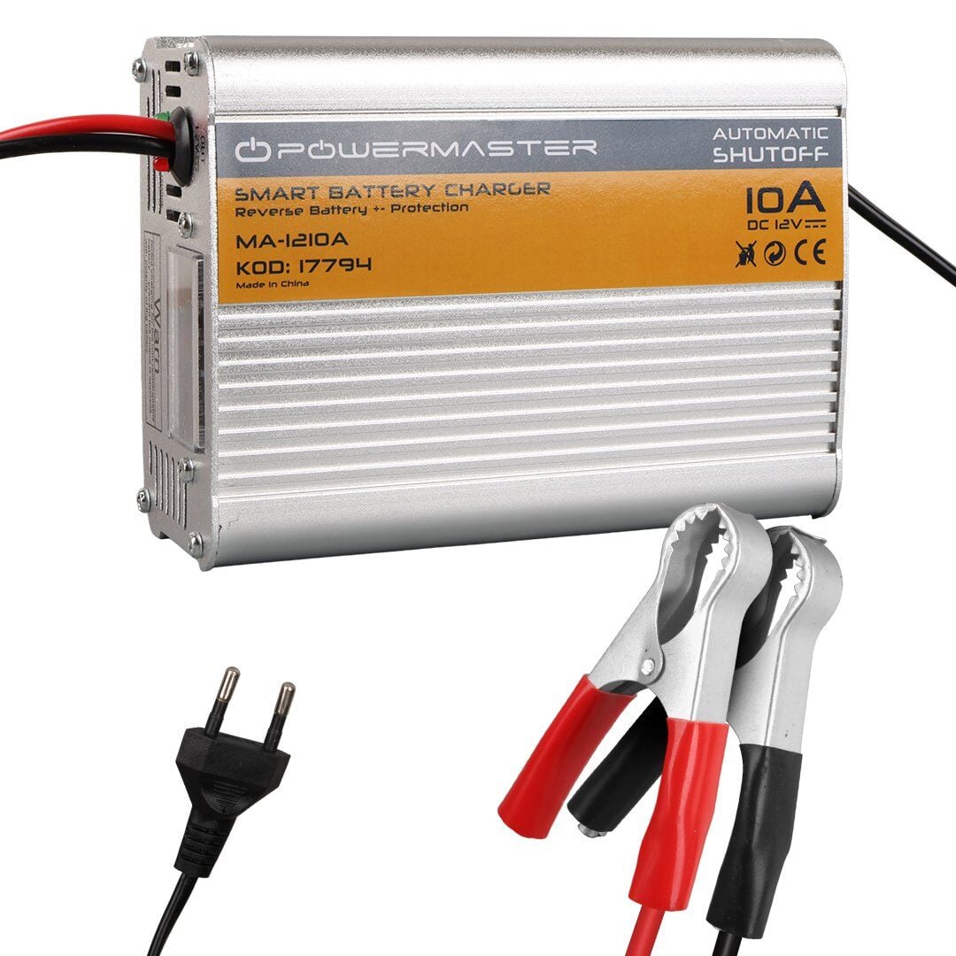 Powermaster 12 Volt 10 Amper Akıllı Hızlı Akü Şarj Cihazı