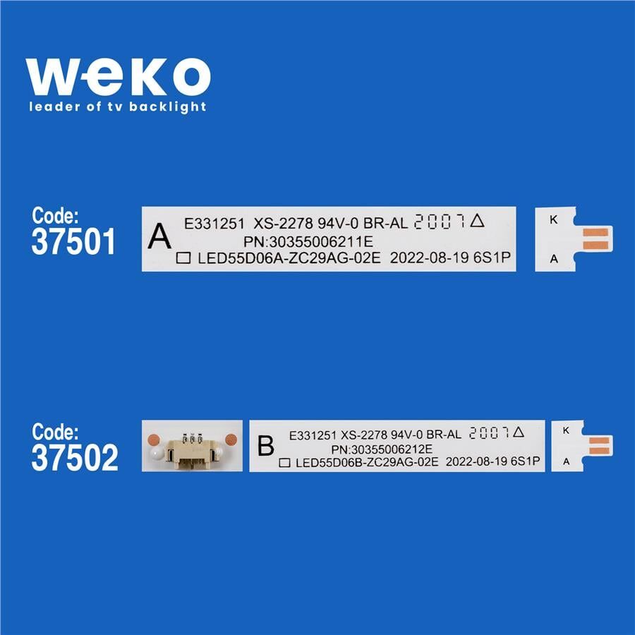 Wkset-6830 37501X8 37502X2 Led55d06a/B-Zc29ag 10 Adet Led Bar