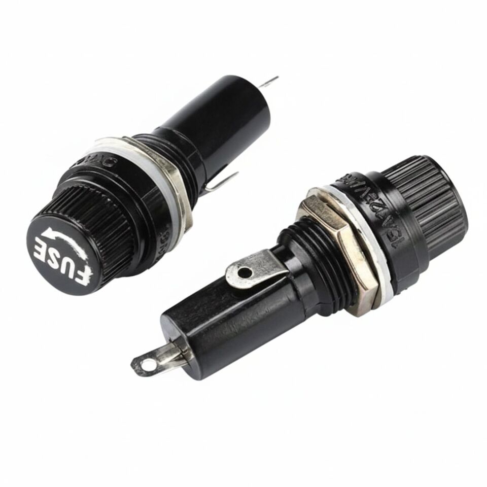 Panel Tipi Sigorta Yuvası 5x20mm 13mm - Vidalı Kapaklı