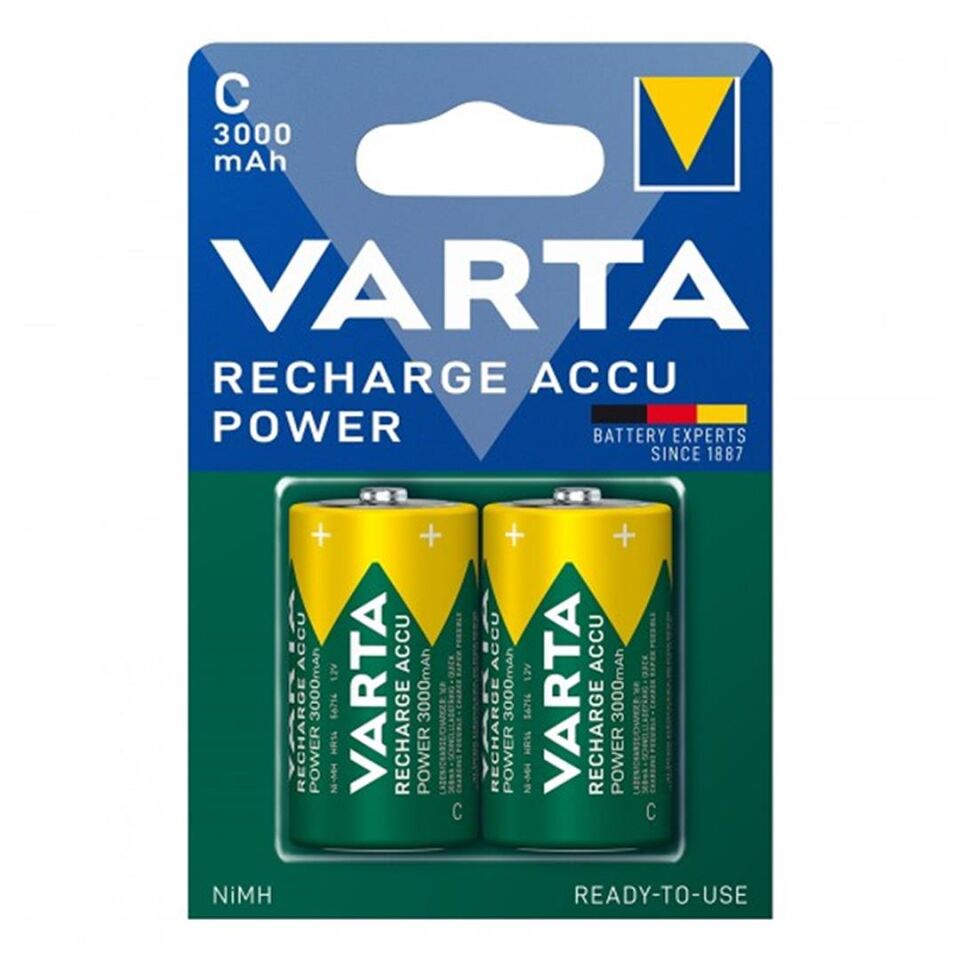 Varta HR14 3000Mah C Orta Boy 1.2 Volt Ni-Mh Şarjlı Pil