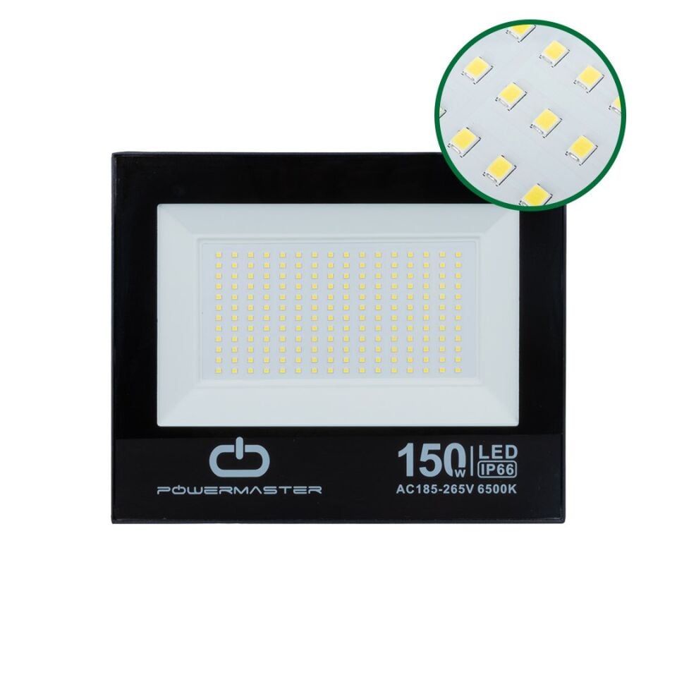 Powermaster PM-22586 150 Watt Siyah Slim Kasa Led Projektör
