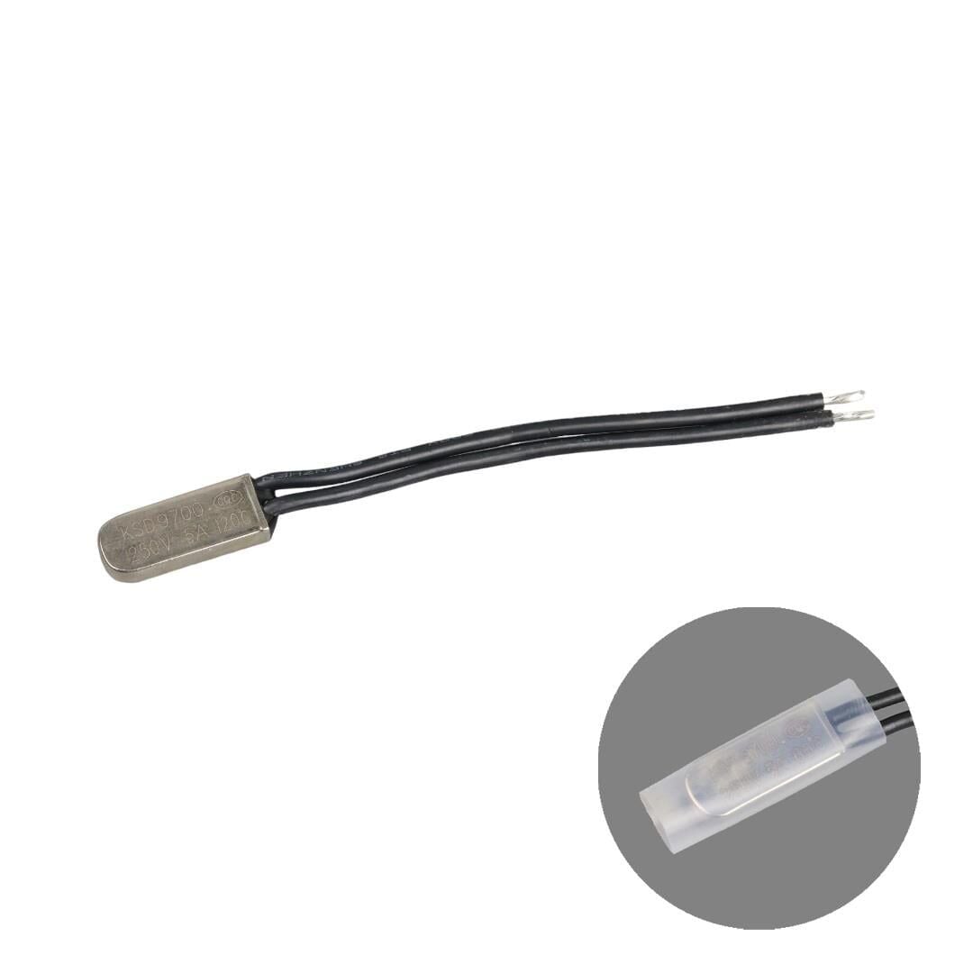 120°C 5A Kablolu Metal Gövdeli Termik Sigorta (Thermal Fuse)