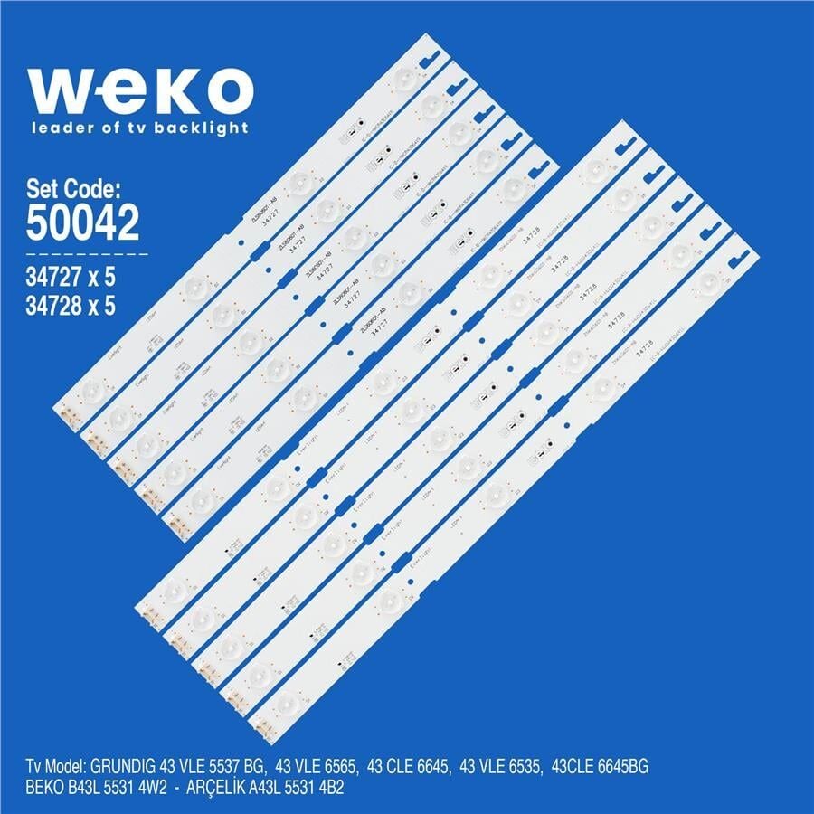 Wkset-5042 34727X5 34728X5 Everlight Ic-B-Hwcr43d641 10 Adet Led Bar