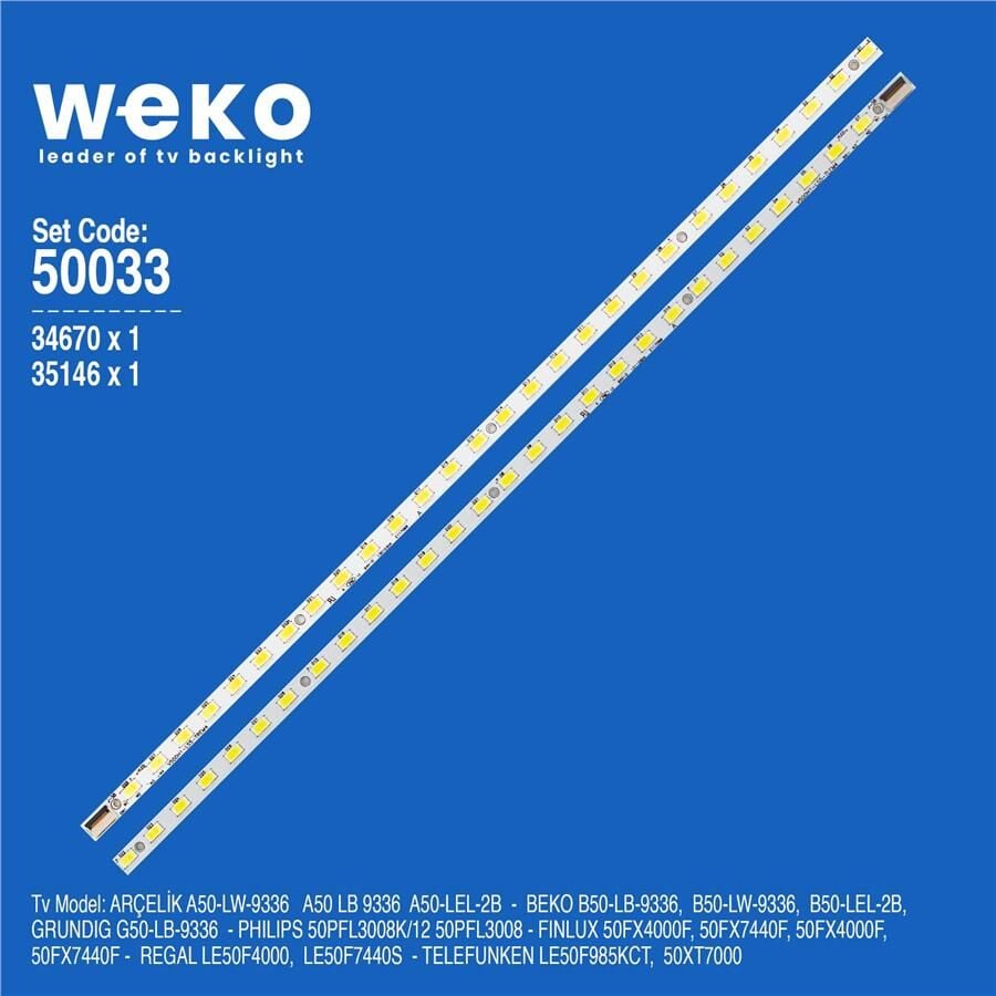 Wkset-5033 35146X1 34670X1 V500H1-Ls5-T.Em4 2 Adet Led Bar (28Led)