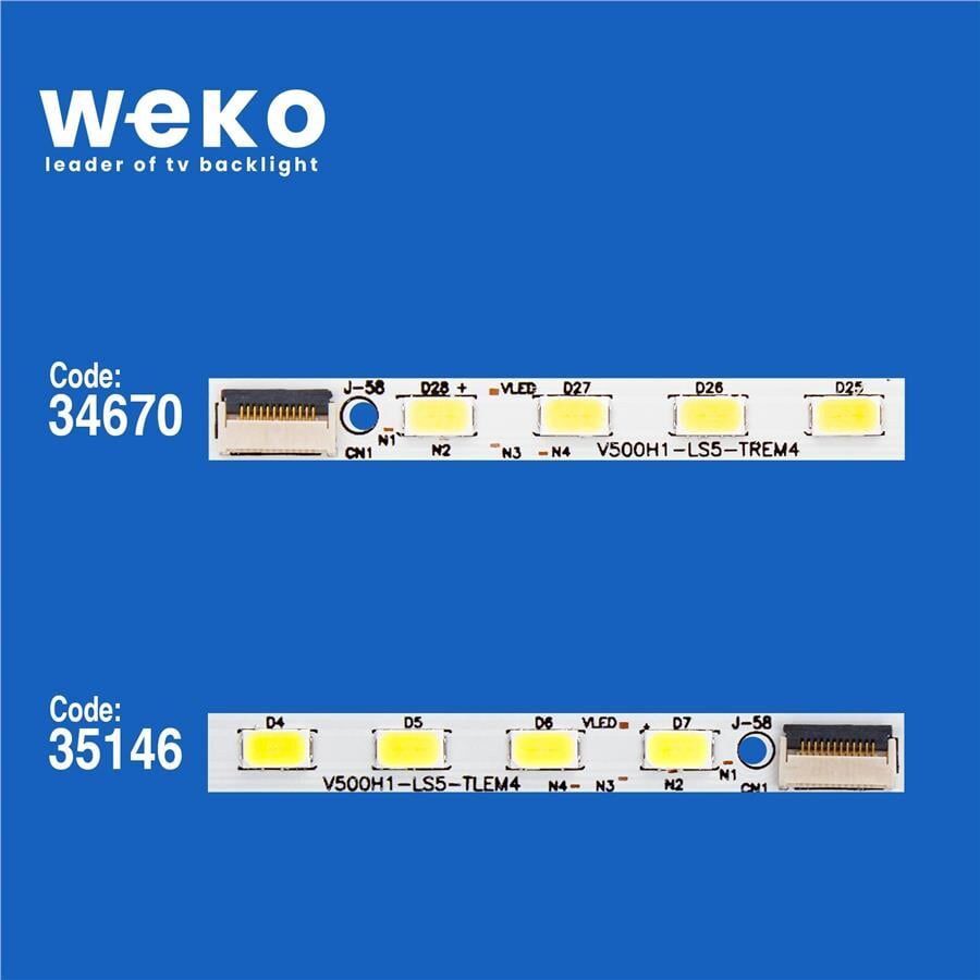Wkset-5033 35146X1 34670X1 V500H1-Ls5-T.Em4 2 Adet Led Bar (28Led)