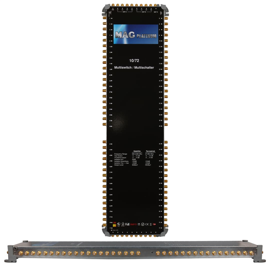 Mag Platinum MP 10/72 Multiswitch 10 Giriş 72 Çıkışlı Merkezi Hibrit 4K Ve 3D Destekli Uydu Santrali