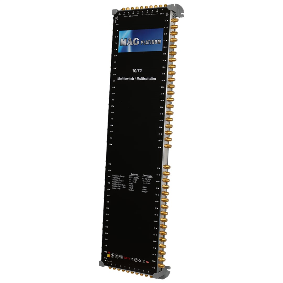 Mag Platinum MP 10/72 Multiswitch 10 Giriş 72 Çıkışlı Merkezi Hibrit 4K Ve 3D Destekli Uydu Santrali