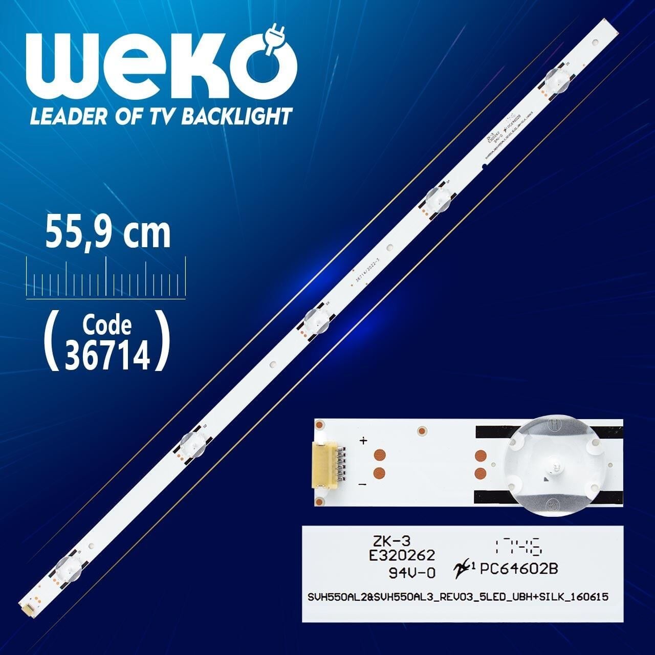 SVH550AL2 SV550AL3_REV03_5LED_UBH+SILK_160615 5 LEDLİ 55,9 CM - Tv Led Bar