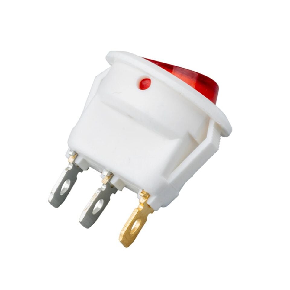 Powermaster IC-131B Yuvarlak Işıklı Anahtar On-Off 3P Beyaz