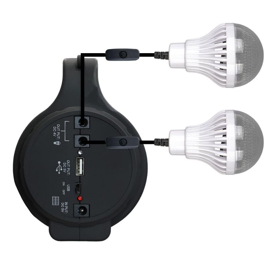 Powermaster YJ-1908TSYK 10 Watt 22 Smd Ledli Solar Panelli 3 Ampullü Usb-Mp3-Radyo Destekli Solar Fener