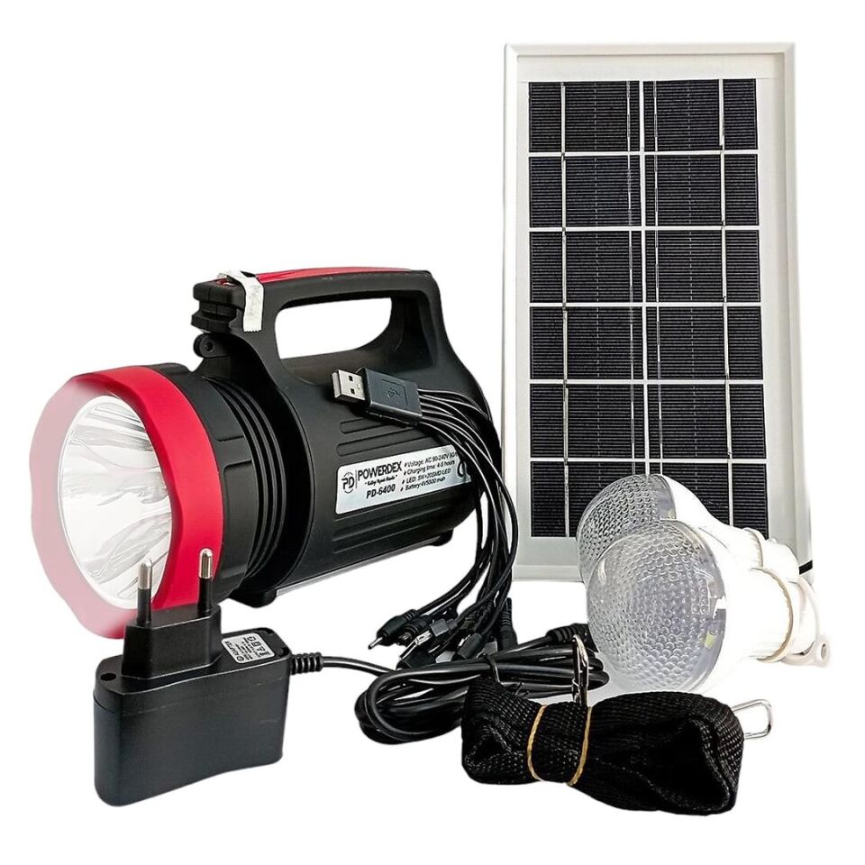 Powermaster YJ-1908TSYK 10 Watt 22 Smd Ledli Solar Panelli 3 Ampullü Usb-Mp3-Radyo Destekli Solar Fener