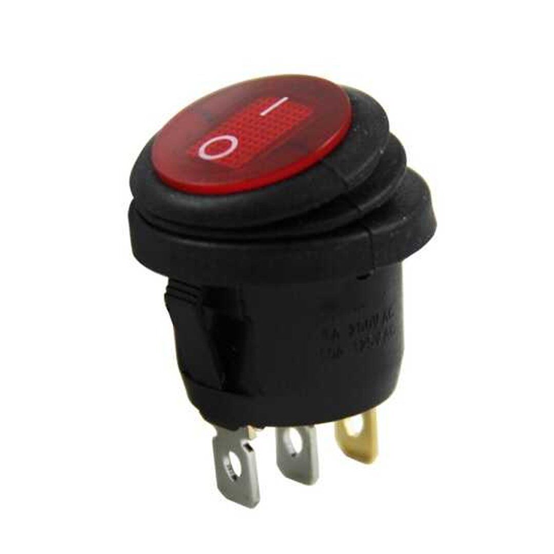 Powermaster Yuvarlak 220 Volt Işıklı Su Geçirmez On/Off Anahtar