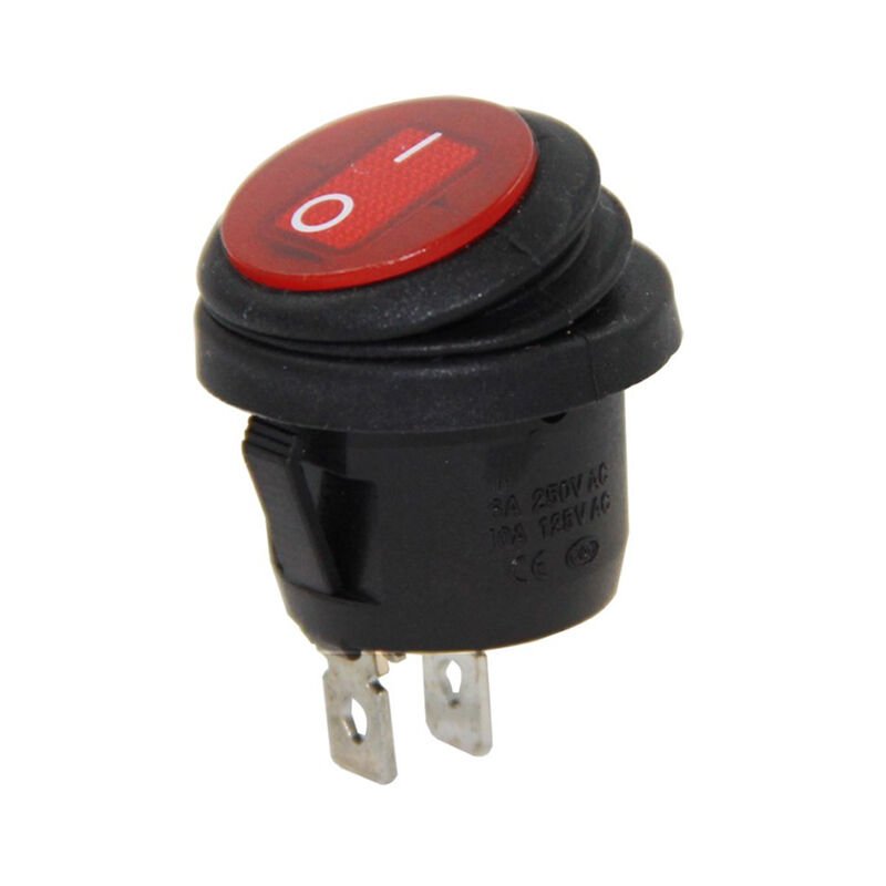 Powermaster IC-133W Yuvarlak Işıklı Su Geçirmez 2P On-Off Anahtar