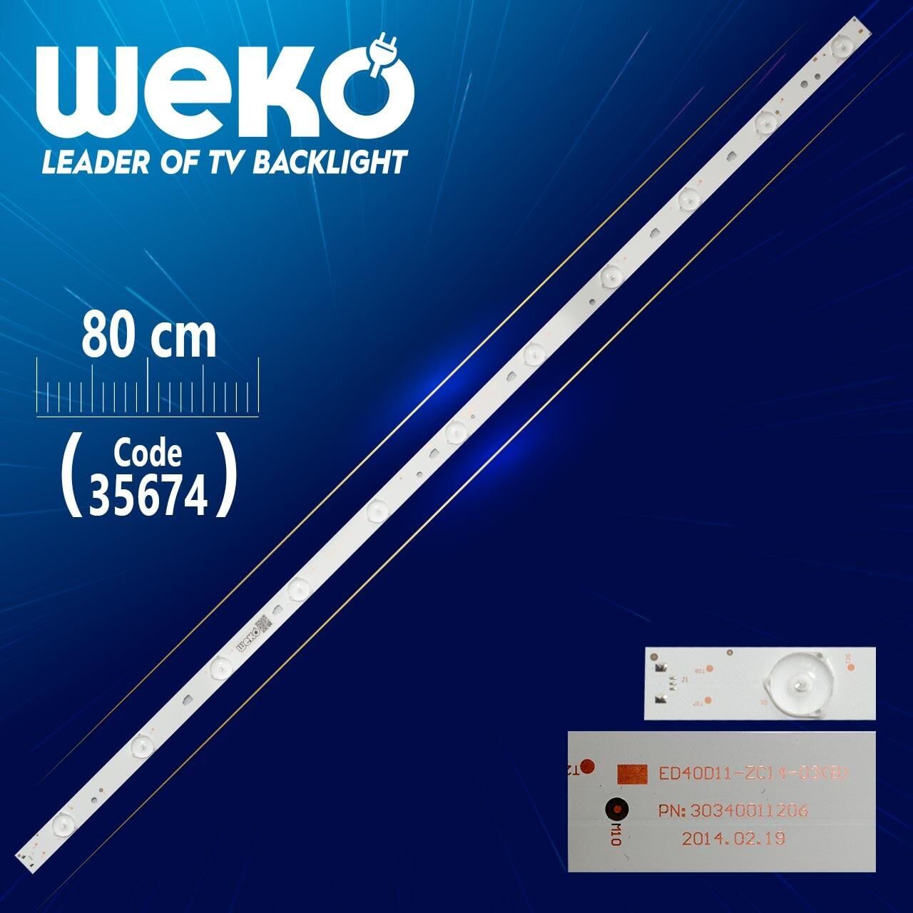 LED40D11-ZC14-03(B) PN:30340011206 - 11 Ledli 80 Cm - WK-1153 Led Tv Bar