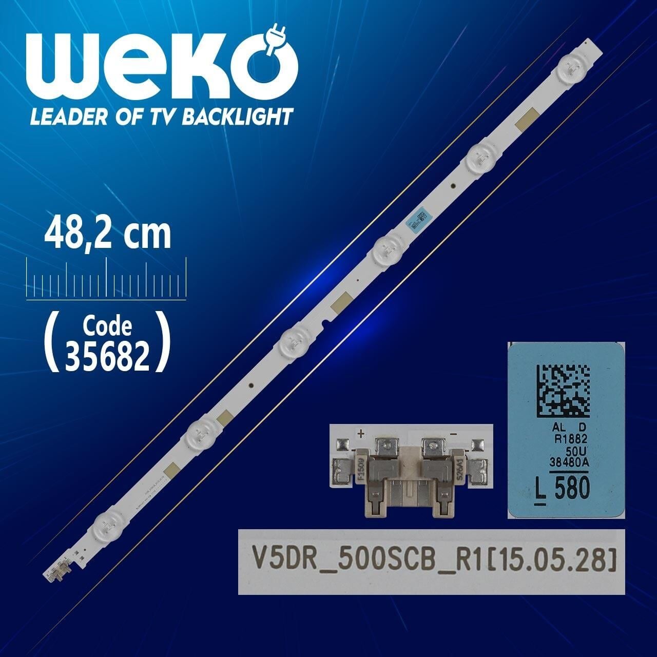 V5DR_500SCB_R1 - 48.2 Cm 6 Ledli - (WK-1159) Tv Led Bar