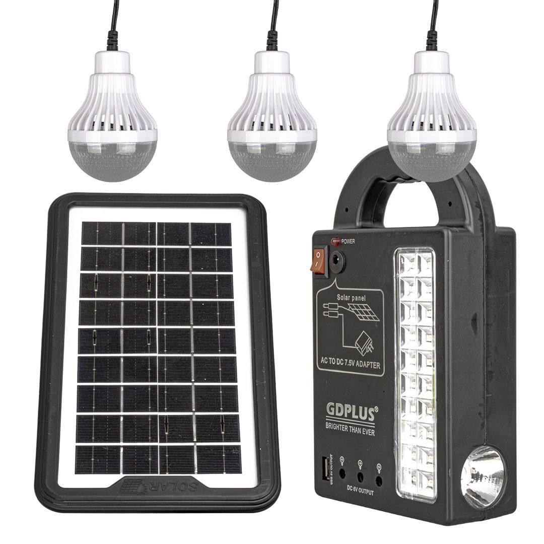 Powermaster GD-999 Güneş Panelli 3 Ampullü Solar Aydınlatma
