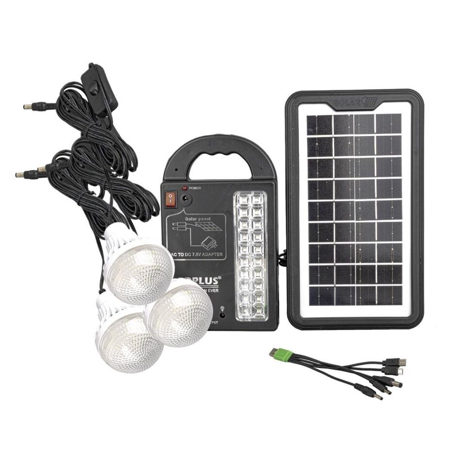 Powermaster GD-999 Güneş Panelli 3 Ampullü Solar Aydınlatma