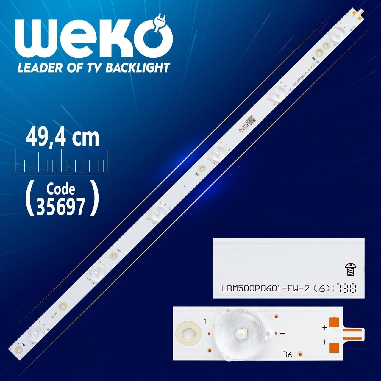 LBM500P0601-FW-2 - 49.4 Cm 6 Ledli - WK-1173 Led Tv Bar