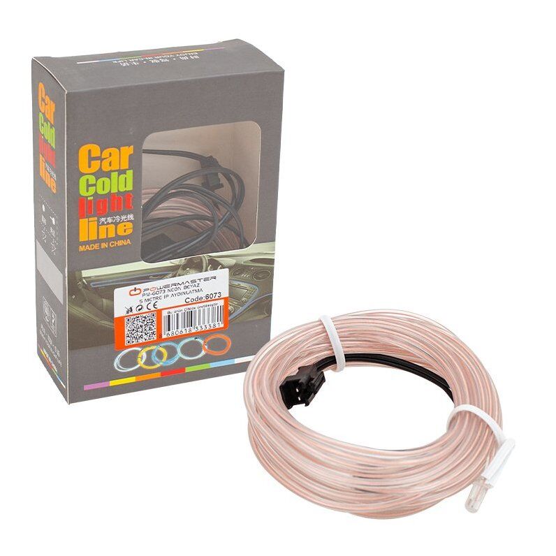 Powermaster PM-6073 5 Metre 5 Volt USB Adaptörlü Neon Beyaz İp Aydınlatma