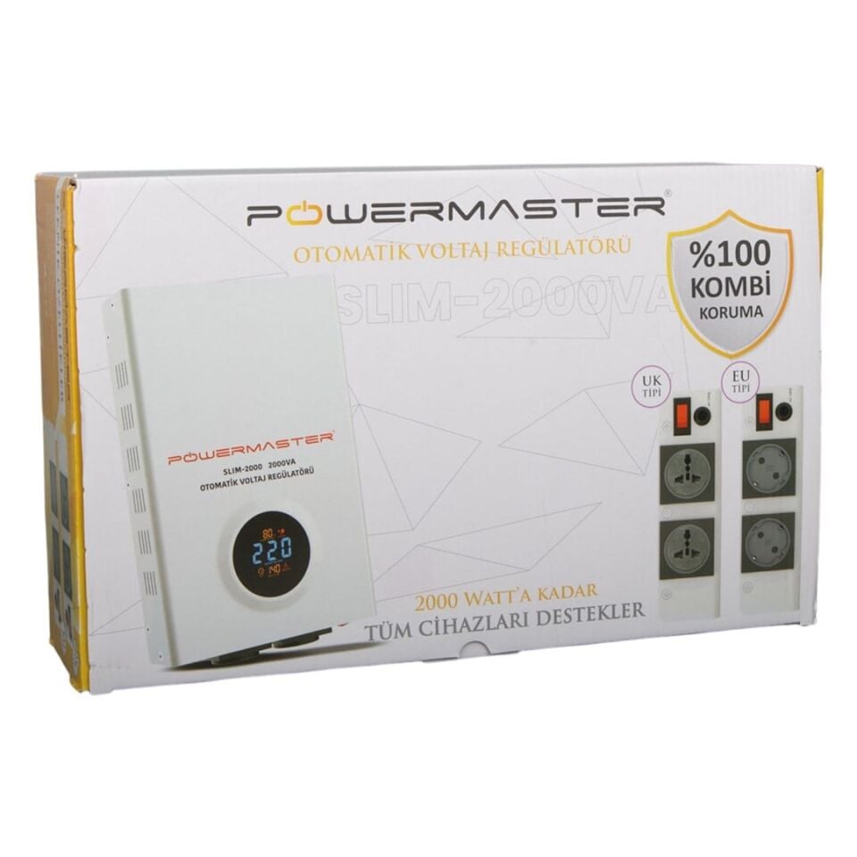 Powermaster SLIM-2000 Otomatik 2000VA Kombi Voltaj Regülatörü