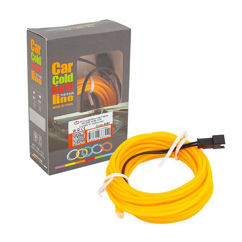 Powermaster PM-6081 5 Metre 5 Volt USB Adaptörlü Neon Sarı İp Aydınlatma
