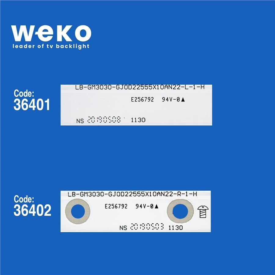 Wkset-5412 36401X5 36402X5 Lb-Gm3030-Gj0d22555x10an22 10 Adet Led Bar